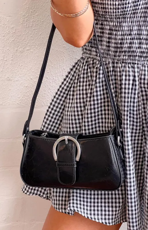 Bowie Black PU Cross Body Bag sold by Beginning Boutique