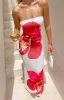 Arizona White Orchid Print Maxi Dress sold by Beginning Boutique