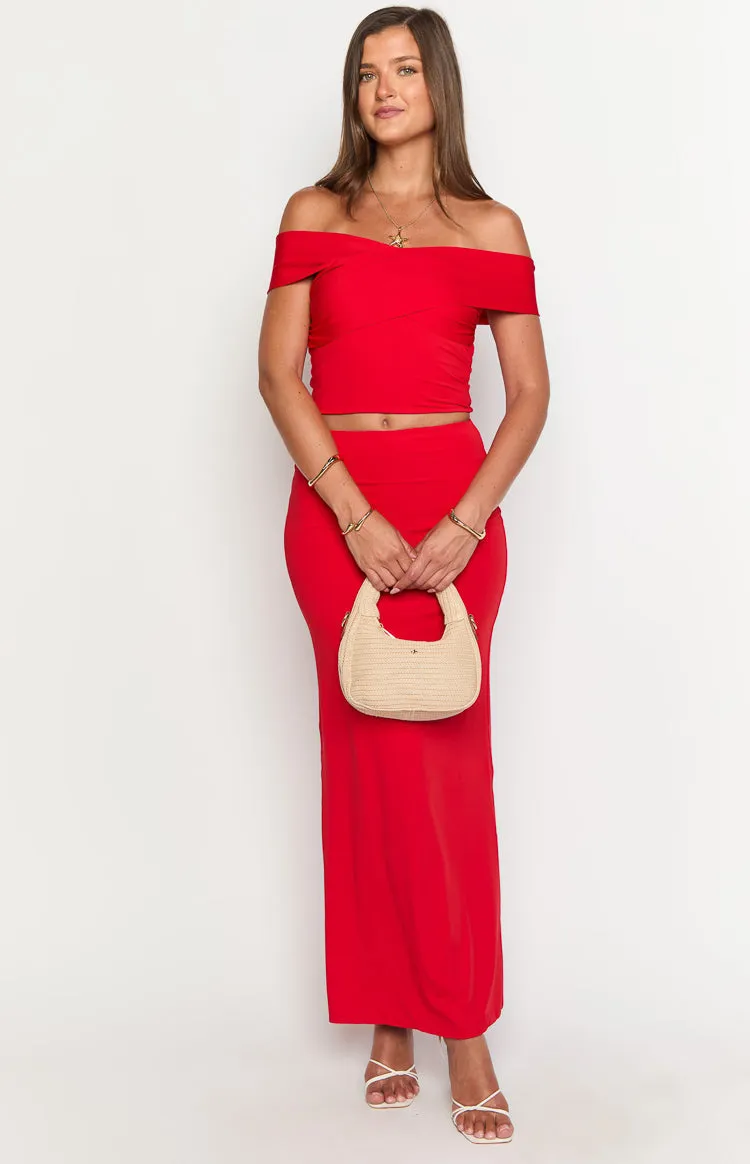 Jaya Red Crop Top sold by Beginning Boutique product image thumbnail 3