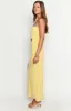 Celina Yellow Strapless Maxi Dress sold by Beginning Boutique
