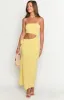 Celina Yellow Strapless Maxi Dress sold by Beginning Boutique