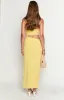 Celina Yellow Strapless Maxi Dress sold by Beginning Boutique