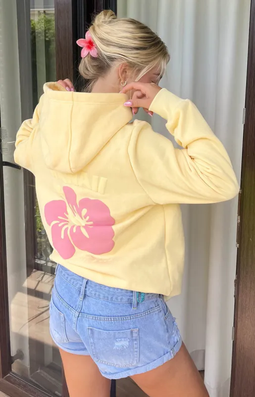 Beginning Yellow Hibiscus Hoodie sold by Beginning Boutique