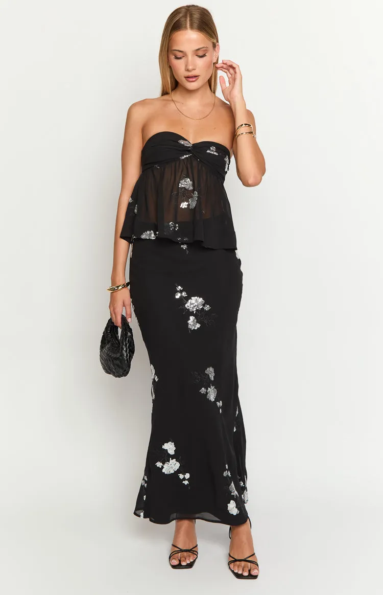 Shyla Black Maxi Skirt sold by Beginning Boutique product image thumbnail 3