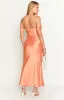 Ella Orange Off Shoulder Formal Dress sold by Beginning Boutique