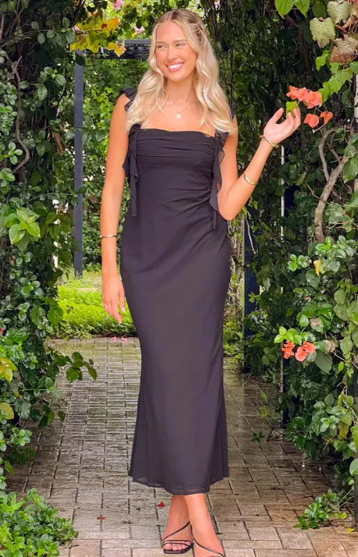 Fortuna Black Maxi Dress sold by Beginning Boutique