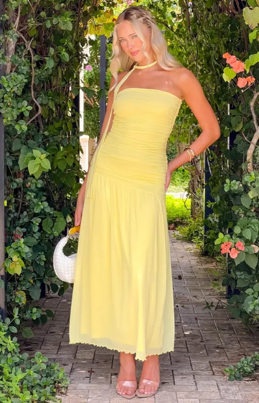 Brayan Yellow Maxi Dress sold by Beginning Boutique