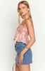 Barbara Pink Metallic Strapless Crop Top sold by Beginning Boutique