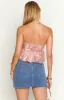 Barbara Pink Metallic Strapless Crop Top sold by Beginning Boutique