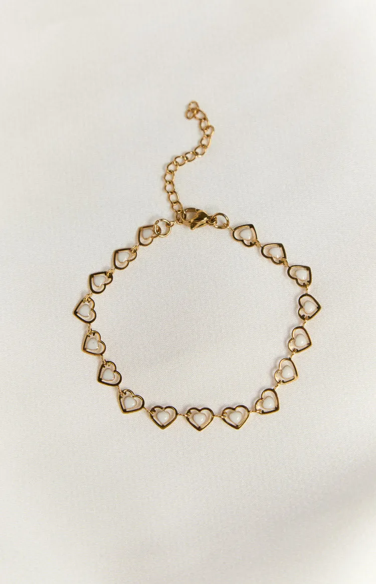 Taka Enamel Pearl Heart Bracelet sold by Beginning Boutique product image thumbnail 2