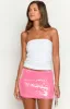 Vivi Pink Sequin Mini Skirt sold by Beginning Boutique