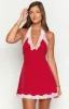 Cassidy Red Polka Dot Mini Dress sold by Beginning Boutique