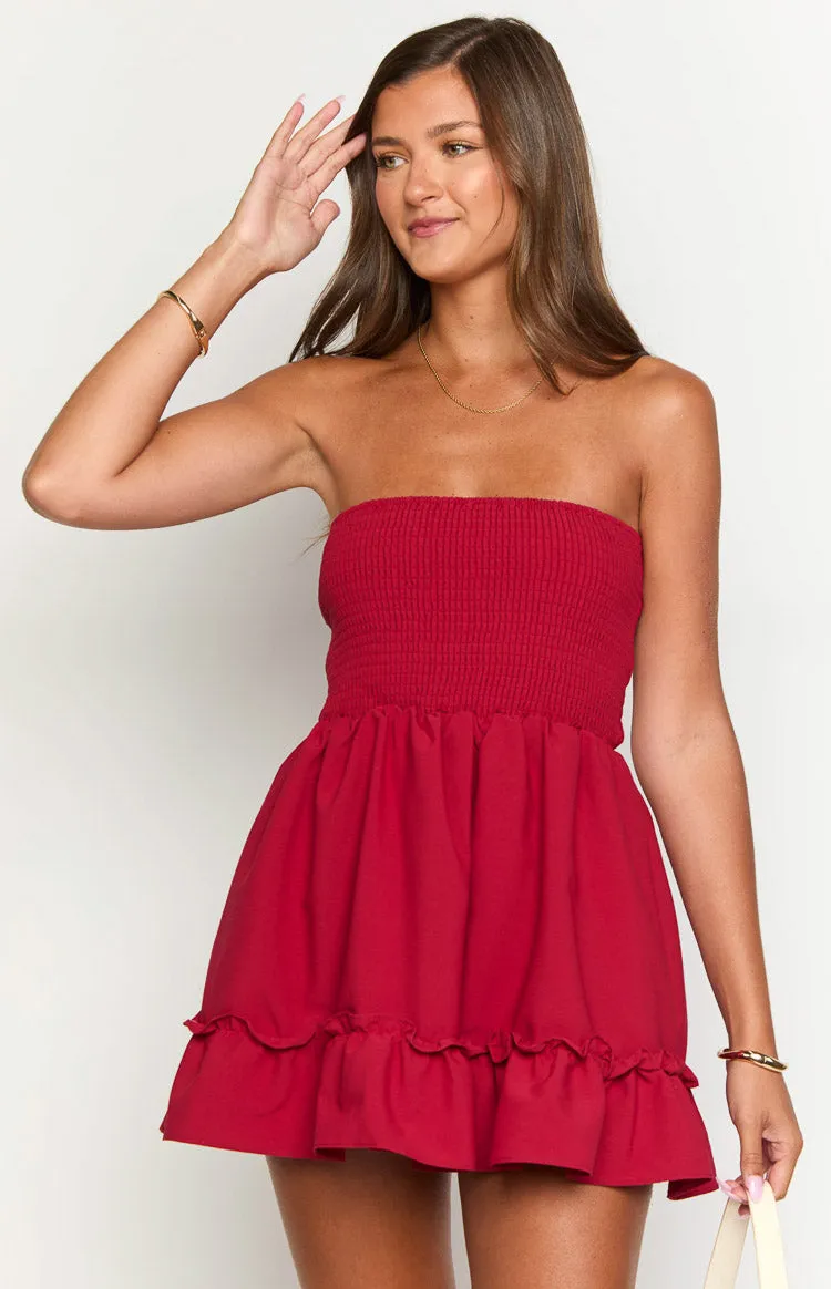 Sundazed Strap Back Dress Red sold by Beginning Boutique product image thumbnail 2