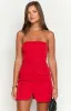 Dianna Red Strapless Mini Dress sold by Beginning Boutique