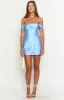 Zoella Blue Off The Shoulder Mini Dress sold by Beginning Boutique