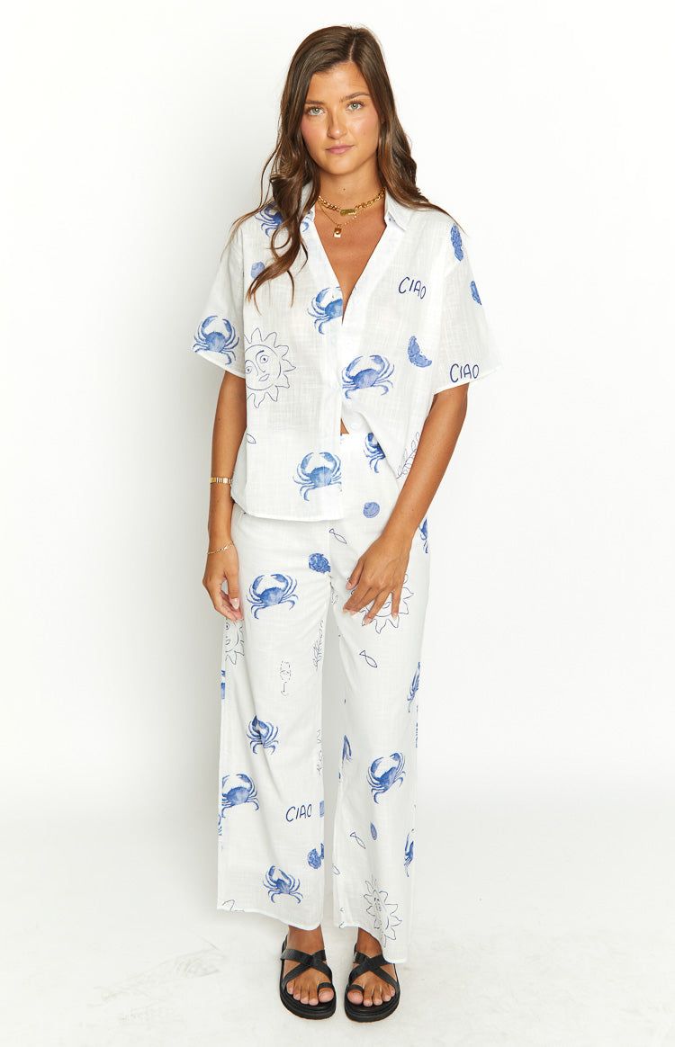 Caelen Blue Print Short Sleeve Top sold by Beginning Boutique product image thumbnail 2
