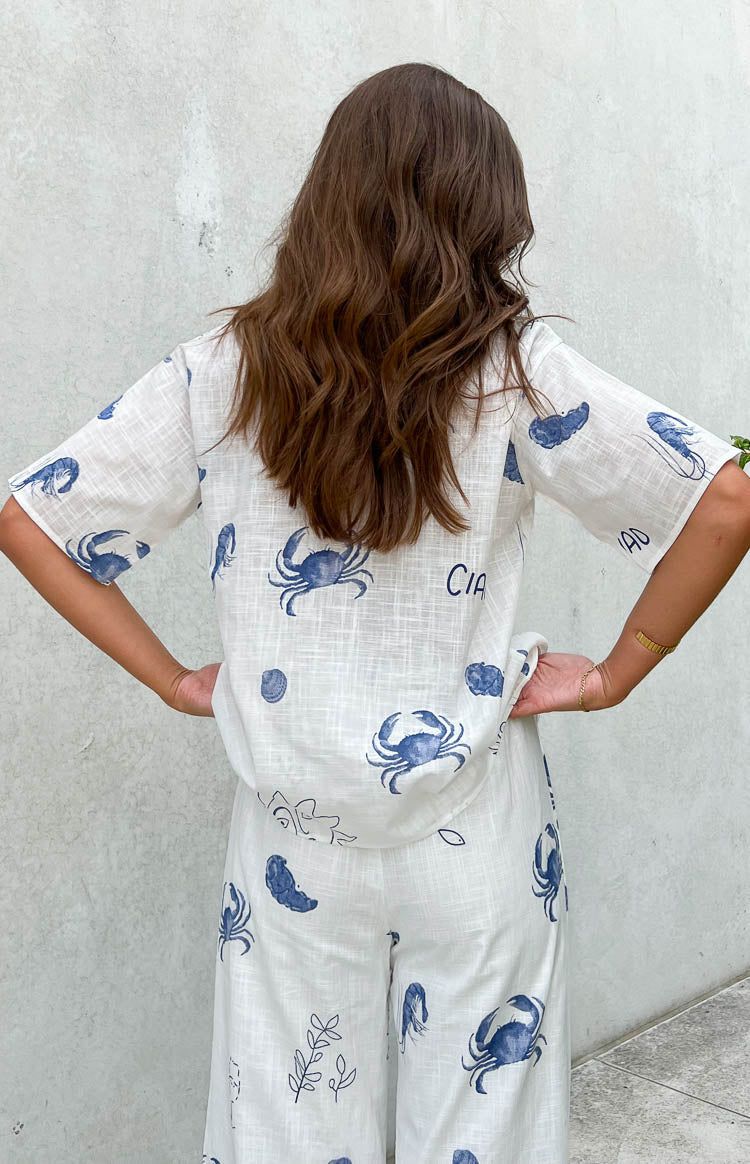 Caelen Blue Print Short Sleeve Top sold by Beginning Boutique product image thumbnail 7