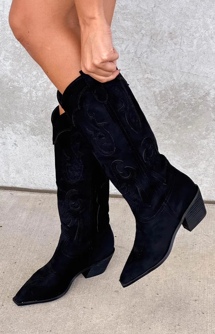 Billini Tulie Black Cowboy Boots sold by Beginning Boutique