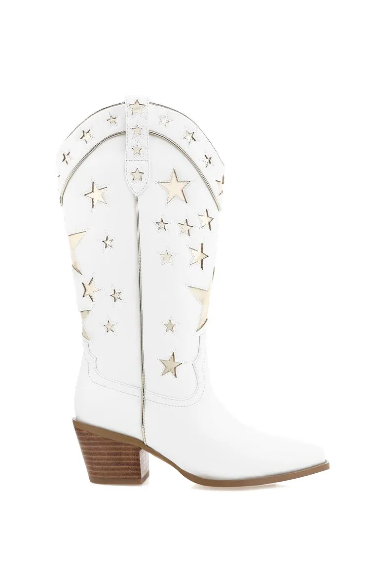 Billini Dollie White Gold Metallic Cowboy Boots sold by Beginning Boutique product image thumbnail 3