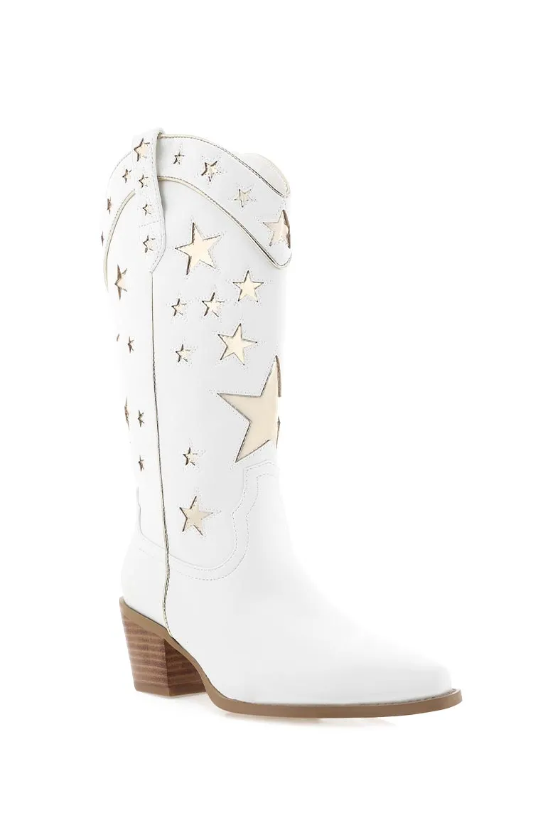 Billini Dollie White Gold Metallic Cowboy Boots sold by Beginning Boutique product image thumbnail 4