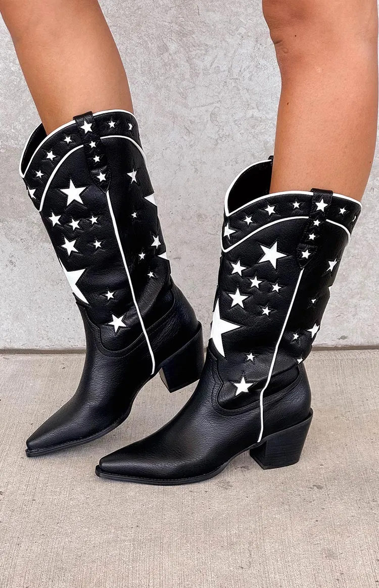 Billini Dollie Black And White Cowboy Boots sold by Beginning Boutique product image thumbnail 2