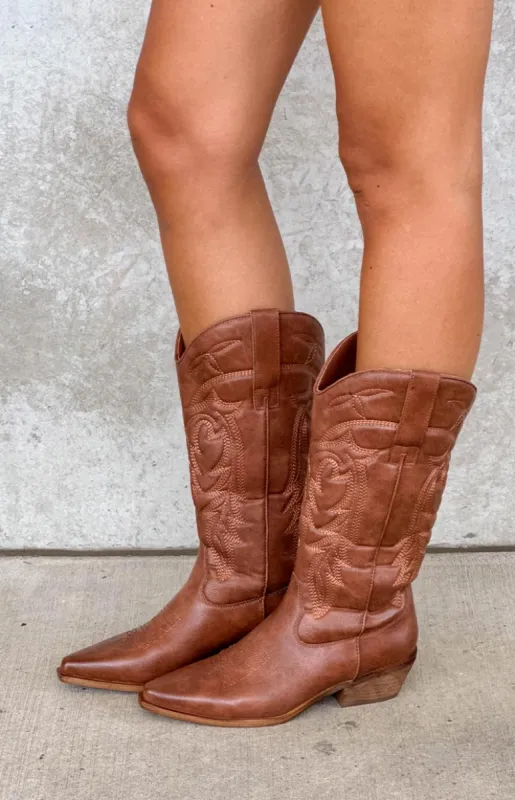 Billini Ottile Tan Cowboy Boots sold by Beginning Boutique
