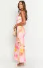 Arizona Pink And Orange Floral Mesh Maxi Dress sold by Beginning Boutique