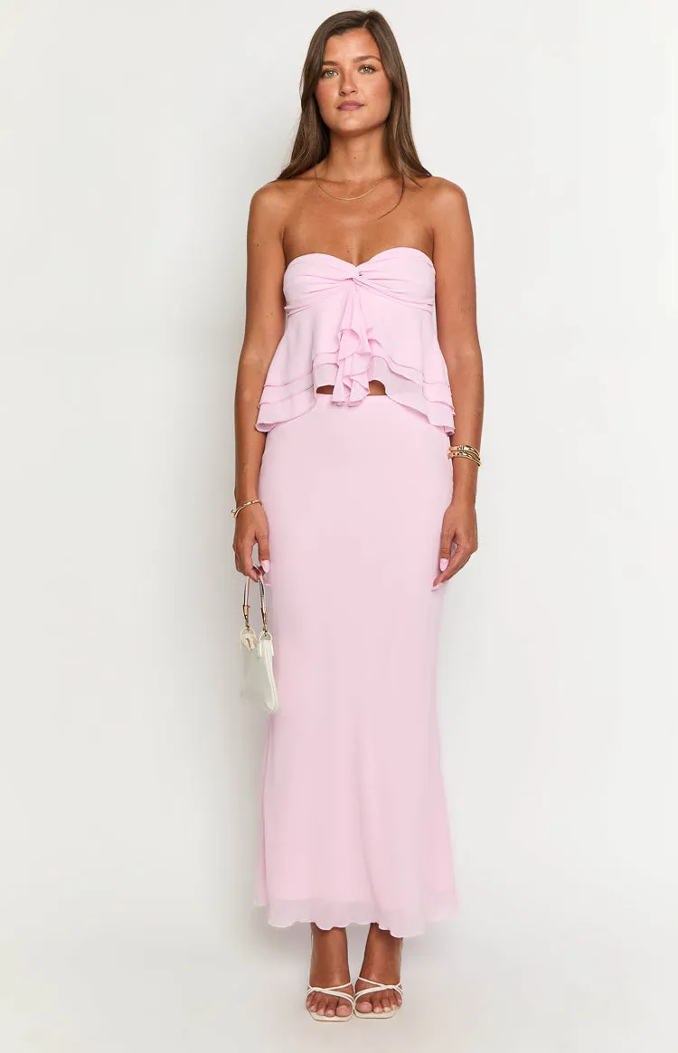 Myrna Pink Maxi Skirt sold by Beginning Boutique product image thumbnail 2