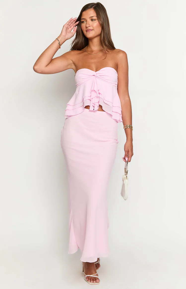 Myrna Pink Maxi Skirt sold by Beginning Boutique product image thumbnail 3
