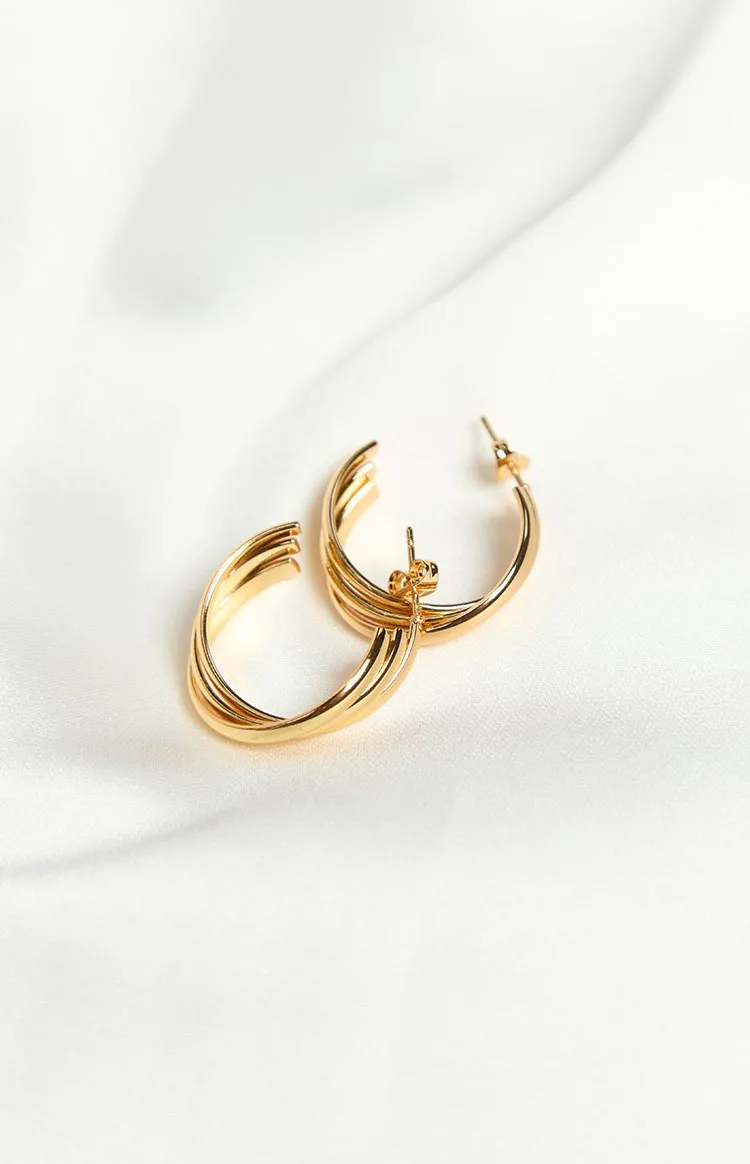 Em Gold Hoop Earrings sold by Beginning Boutique