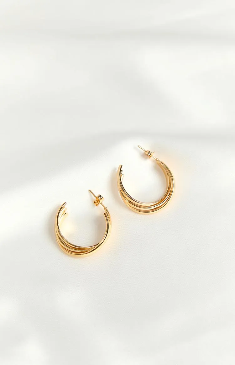 Em Gold Hoop Earrings sold by Beginning Boutique product image thumbnail 2