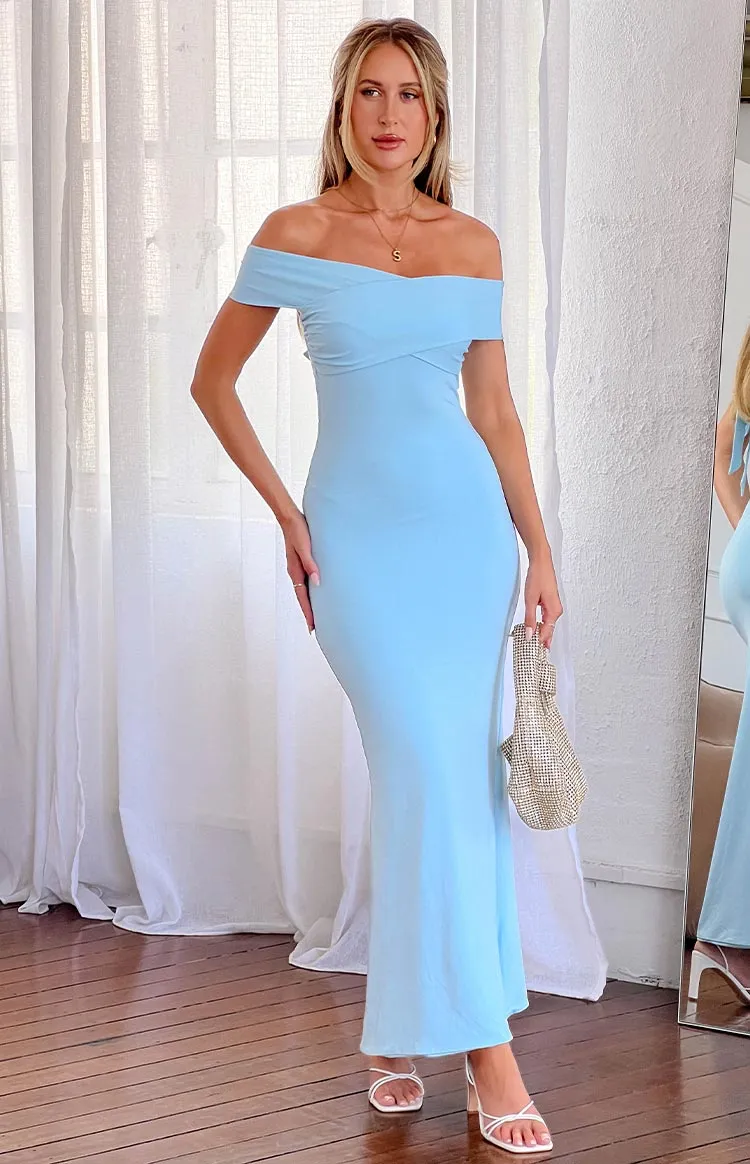 Elizza Blue Maxi Dress sold by Beginning Boutique
