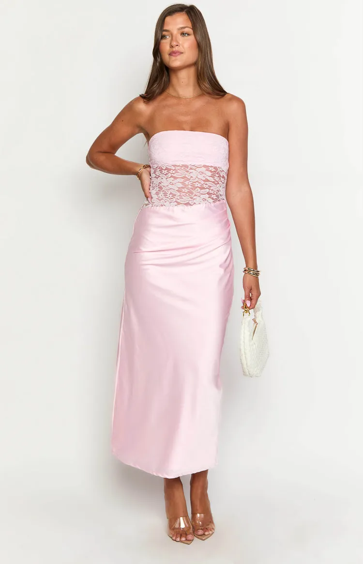 Kevin Pink Lace Maxi Dress sold by Beginning Boutique product image thumbnail 3