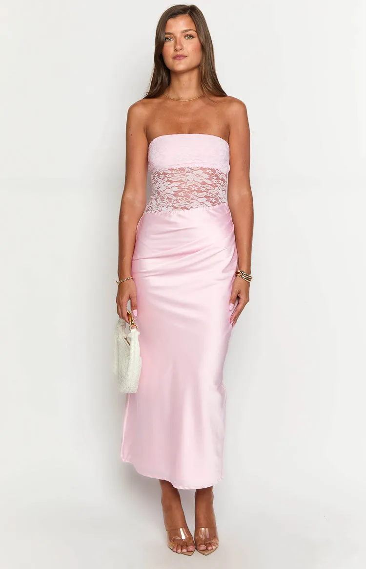 Kevin Pink Lace Maxi Dress sold by Beginning Boutique product image thumbnail 2