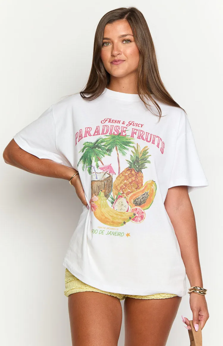 Beginning Paradise Fruits White Tee sold by Beginning Boutique product image thumbnail 2