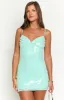 Honey Aqua Sequin Mini Dress sold by Beginning Boutique