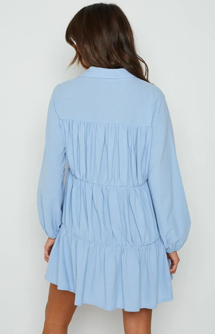 Theodossia Tiered Long Sleeve Dress Blue sold by Beginning Boutique product image thumbnail 5