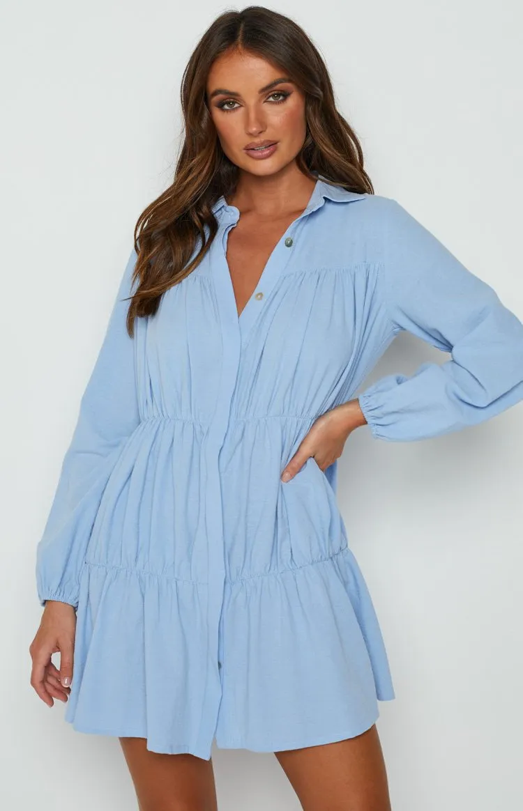 Theodossia Tiered Long Sleeve Dress Blue sold by Beginning Boutique product image thumbnail 3