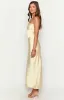 Tasha Yellow Strapless Maxi Dress sold by Beginning Boutique