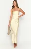 Tasha Yellow Strapless Maxi Dress sold by Beginning Boutique