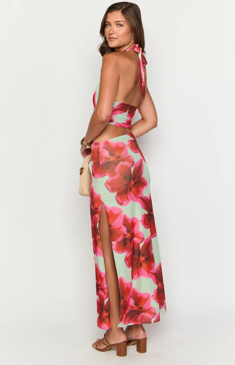 Harvey Green Floral Print Maxi Dress sold by Beginning Boutique product image thumbnail 5