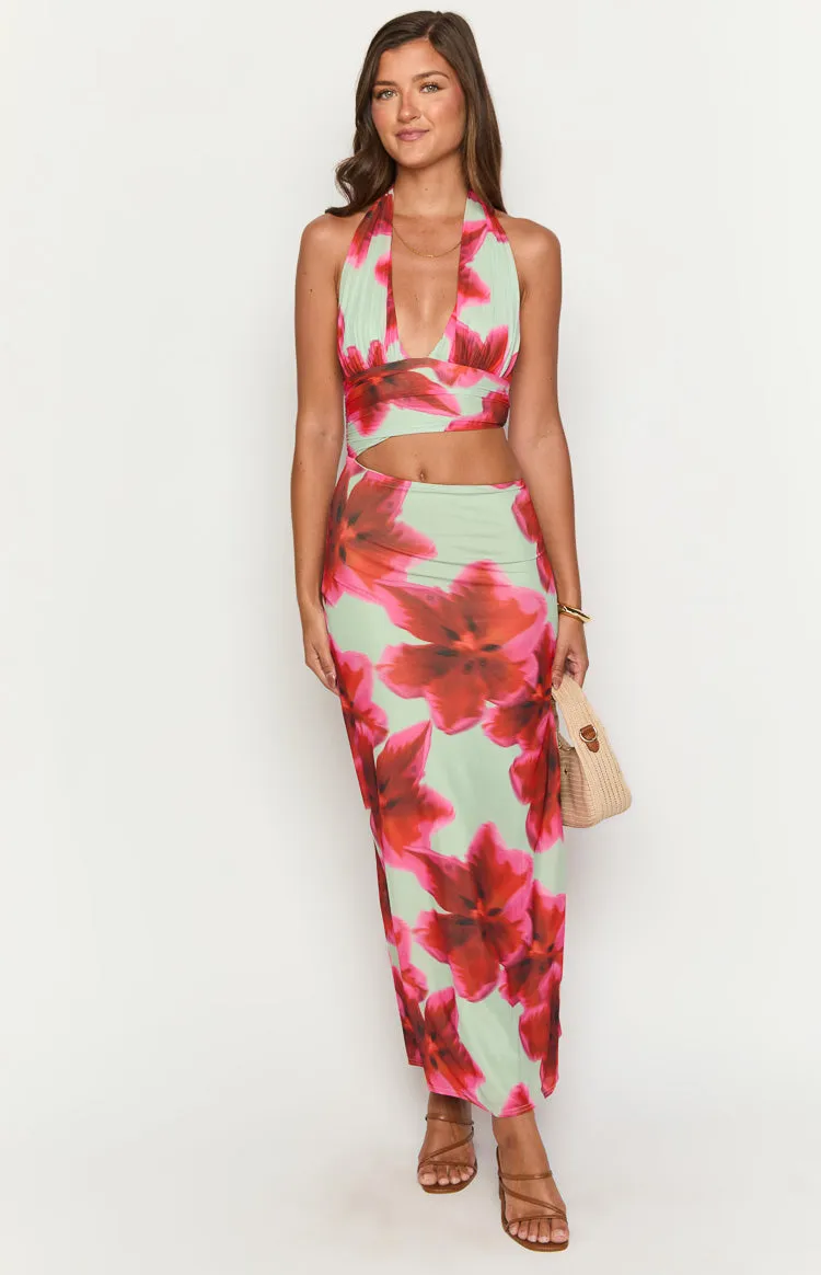 Harvey Green Floral Print Maxi Dress sold by Beginning Boutique product image thumbnail 3