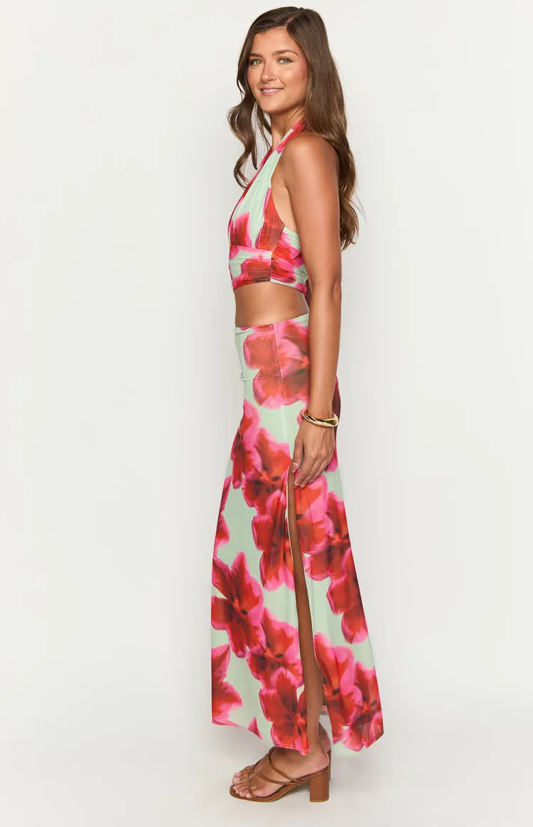 Harvey Green Floral Print Maxi Dress sold by Beginning Boutique product image thumbnail 4