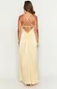 Blaise Yellow Satin Maxi Dress sold by Beginning Boutique
