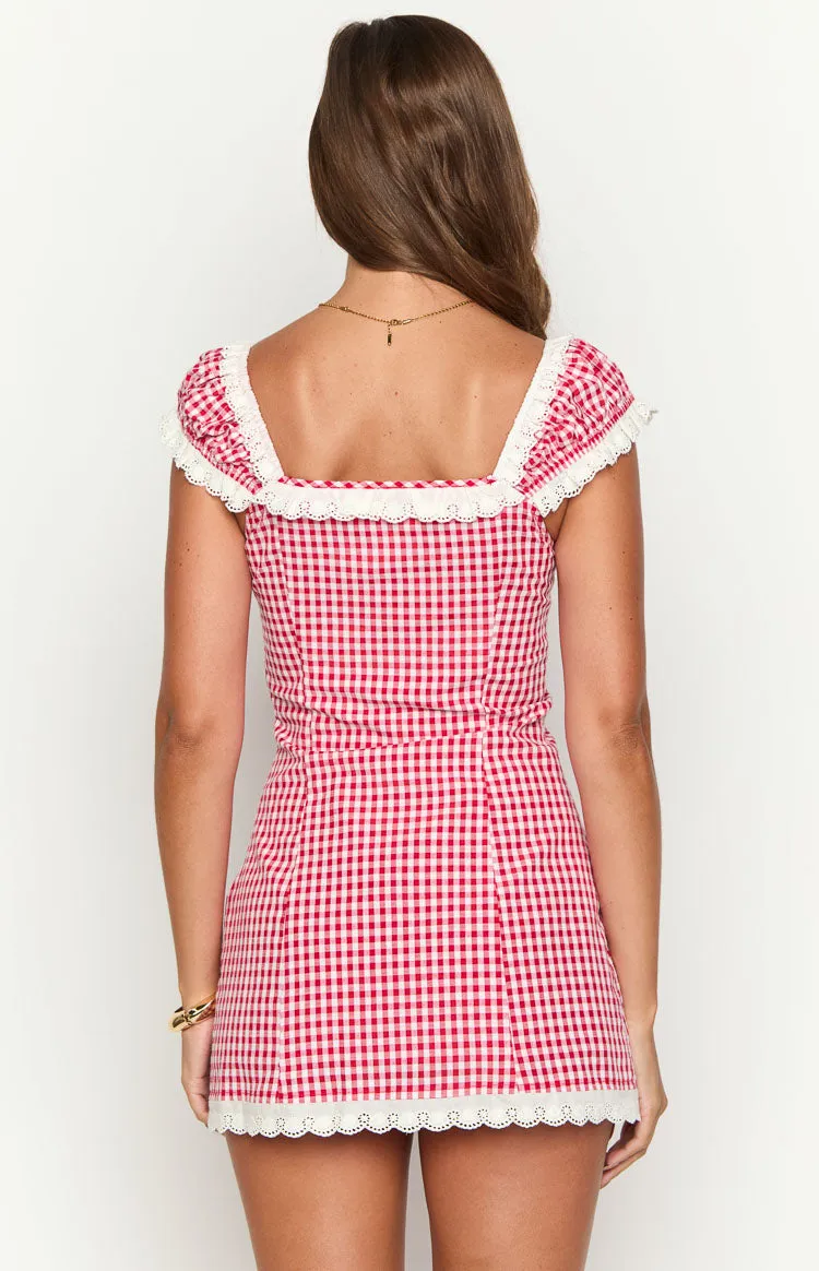 Jolie Red Short Sleeve Mini Dress sold by Beginning Boutique product image thumbnail 5