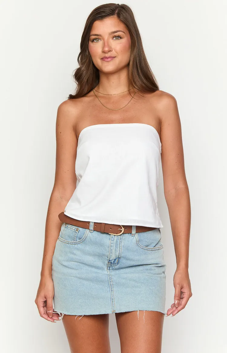 Mallorie White Strapless Top sold by Beginning Boutique product image thumbnail 2