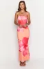 Arizona Orange Floral Print Maxi Dress sold by Beginning Boutique