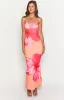 Arizona Orange Floral Print Maxi Dress sold by Beginning Boutique
