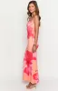 Arizona Orange Floral Print Maxi Dress sold by Beginning Boutique