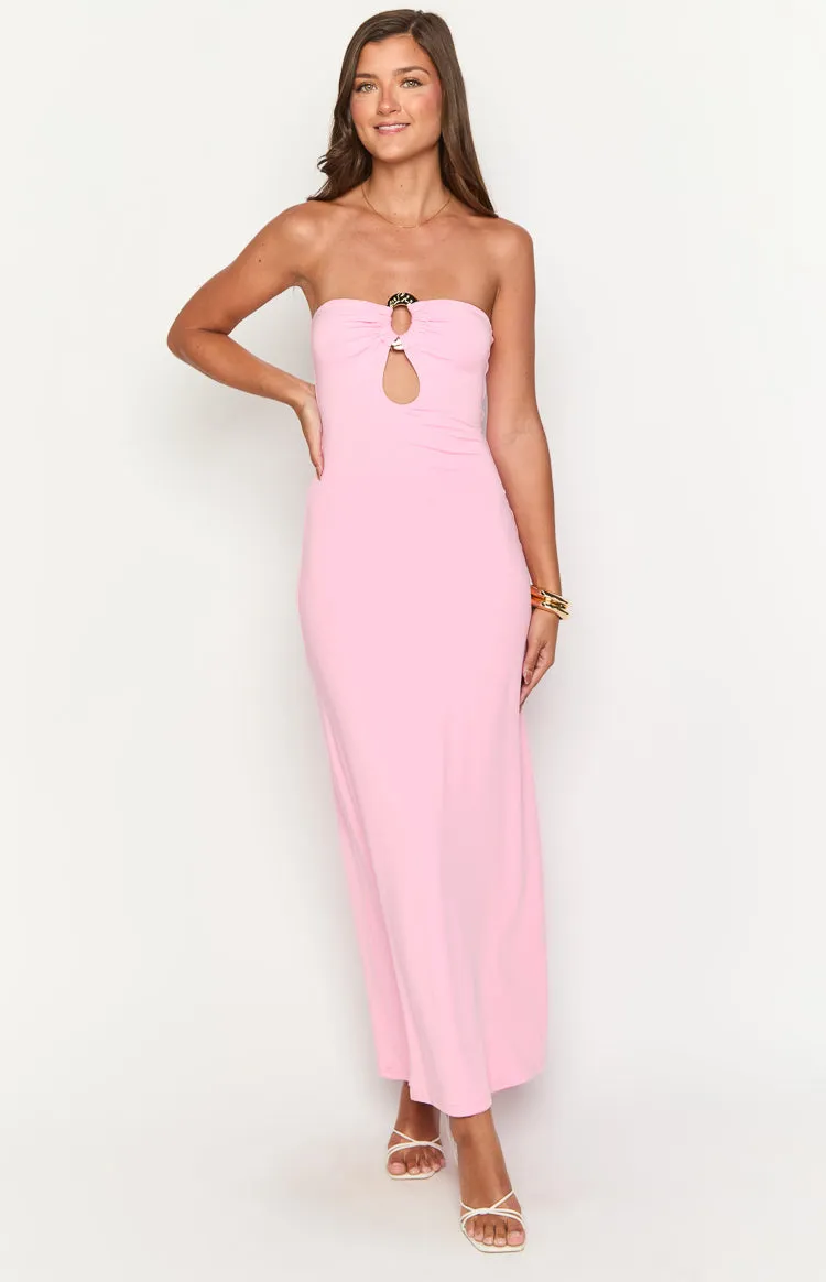 Harriet Pink Strapless Maxi Dress sold by Beginning Boutique product image thumbnail 2